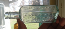 DR.I.L.ST.JOHNS MAGNETIC OIL CURES RHEUMATISM NEURALGIA 1870s TIFFIN,OHIO BOTTLE