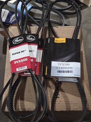 Lot of 6 3VX500 Cogged V-Belts Gates Super HC & Continental ContiTech NEW