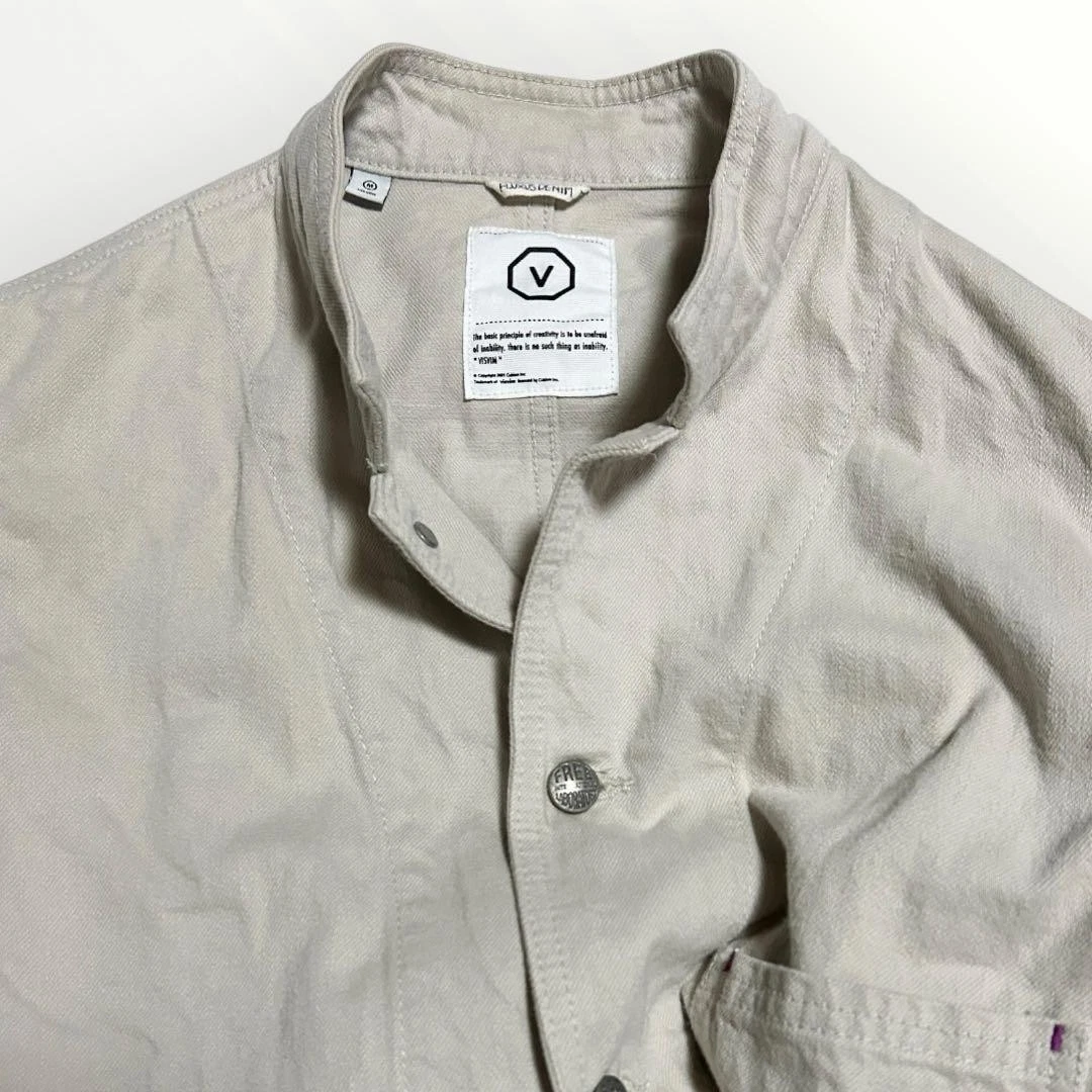 visvim Men's Stand Collar Coverall Jacket Beige Size M Light Outerwear #FJ AAA image 1