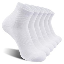 6 Pack Men's Ankle Socks Cotton Cushioned Athletic Running Socks for Women