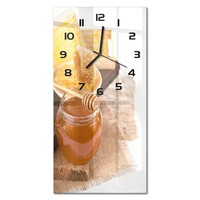 Wanduhr LäNglich Glasuhr Aus GehäRtetem Glas Honig Schwarze Zeiger 30X60 Cm