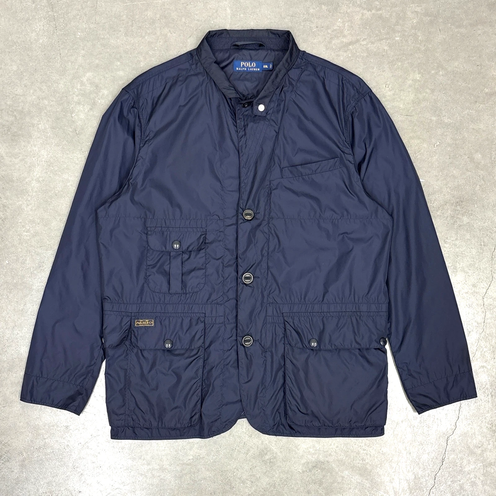 Polo Ralph Lauren Hybrid Sport Coat XXL Navy Nylon Windbreaker Jacket EUC