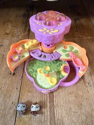 Vintage Littlest Pet Shop Teeniest Tiniest Monkey Spielplatz Spielset + 2 Figuren
