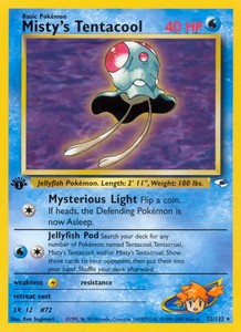 Misty's Tentacool - 32/132 - Pokemon Gym Heroes 1st Edition Rare Card WOTC NM