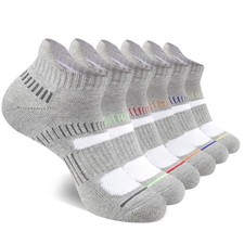 Mens Cotton Athletic Ankle Socks Performance Cushioned Breathable Low Cut Tab...