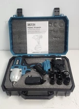 SEESII WI9 Pro 21V Cordless 1/2" Impact Wrench Set w/ Case & Sockets