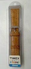 New TIMEX Croco colors 20mm Watch Band Spring bars incl. Honey GENUINE LEATHER