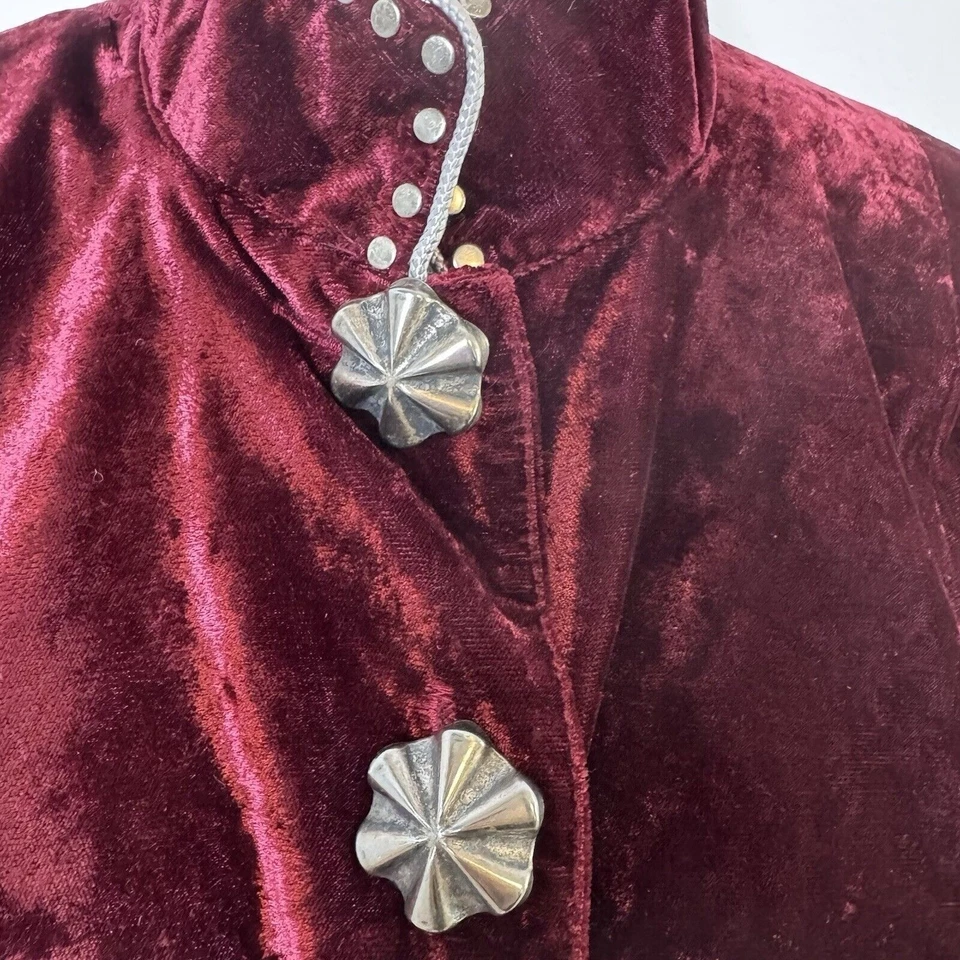 Conjunto de chaqueta y falda de terciopelo Double D Ranch borgoña Western Boho para mujer talla M Foto 3 de 4