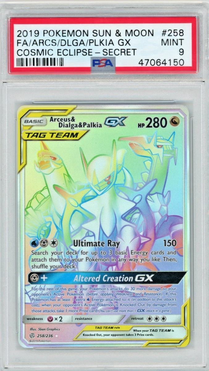 Lightly Played ADP Card ULTRA RARE Arceus & Dialga & Palkia GX (ADP) Tag Team Pokemon Card - 156/236, Holo Foil, LP Condition Tag Team Arceus Lightly Played ADP Card ULTRA RARE Arceus & Dialga & Palkia GX (ADP) Tag Team Pokemon Card - 156/236, Holo Foil, LP Condition Tag Team Arceus