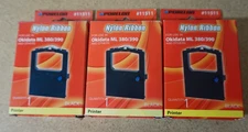 3x Porelon 11511 Okidata Microline 380/390 Nylon Printer Ribbon with Re-inker