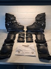 Kobe Sledge Aggressive Inline Skates Size Uk 8 Black Rollerblades + Accessories 