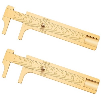 2 Pcs Brass Vernier Caliper Pocket Handy Caliper Measuring Mini Tool Double S...