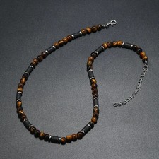 Black Beaded Necklace Natural Commemorative Gift Bohemian Necklace  Men's