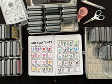 Tim Holtz Ink Pad Storage Tin Holds 15 Distress Ink Oxide Pads Grey 9.75X5X3.25