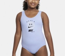 Nike U Back One Piece Kids Girls Swimsuit Have A Nike Day Logo NWT