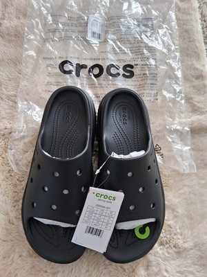 NEW Crocs Women's Platform Stomp Slide Black M7/W9