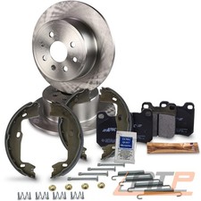 2x BREMSSCHEIBE +SATZ BREMSBELÄGE +FESTSTELLBREMSE HINTEN FÜR OPEL VECTRA B