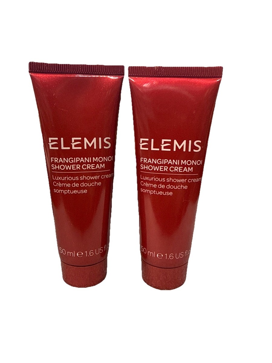 Lot of 2 Elemis Frangipani Monoi Shower Cream Travel 1.6 oz Sealed