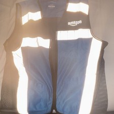 Amazon High Visibility Vest M/L Blue Black White Reflective Z4FL23UVE02