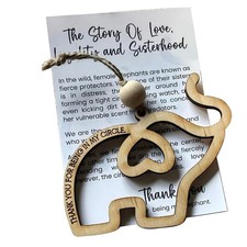Wooden Elephant Friendship Sisterhood Ornament Keepsake Gifts W/ Card Bag NEW
