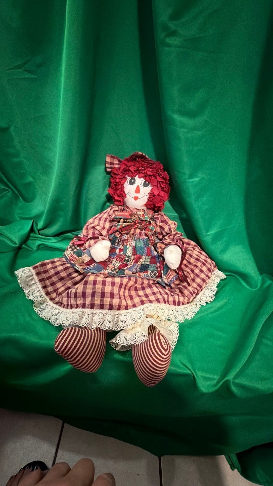 Vintage Handmade Country-Style Raggedy Ann Cloth Rag Doll