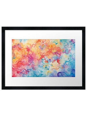 Melodie des Meeres gemalt in Aquarell gerahmt Wandbild Poster Druck Bild