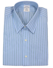Brooks Brothers Regent Non-Iron All Cotton 16-6/7 Point Collar Stripe Blue Multi