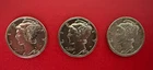 1943-P D S Mercury Dimes • Choice BU / AU • 90% Silver • 3 Coin Set