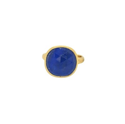 Marco Bicego Jaipur 18K Gold Blue Lapis Lazuli Bezel Ring AB450LP01 Sz 7.25 NEW