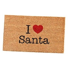 104961729 Love Santa Doormat, 17" x 29", Black/Red