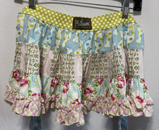 Matilda Jane Platinum Half Apron Girls Giraffe Floral print Cottagecore ruffle