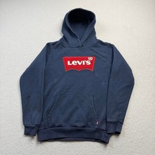 Levis Navy Box Logo Hoodie Youth XL 14 16 Pullover Sweatshirt