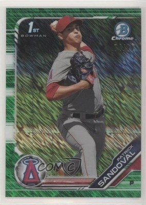 2019 Bowman Chrome Prospects Green Shimmer Refractor 74/99 Patrick Sandoval 2r7