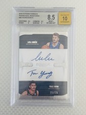 2018-19 Dominion Rookie Dual Auto Luka Doncic/Trae Young #26 /25 BGS 8.5