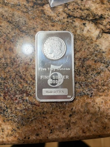 Morgan 5oz .999 Fine SILVER Bullion Bar