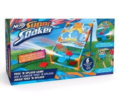 NERF Super Soaker Toss 'N Splash Cornhole Set - Sitzsack Wurfspiel für Kinder
