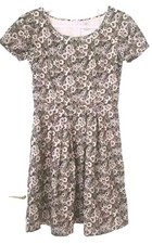GAP Ladies Summer Beige/red Lined Printed Cotton Tea Dress UK 10