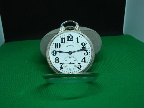 POCKET WATCH ILLINOIS SANGAMO SPECIAL 23j RAILROAD DIAL ORIGINAL 14k FILLED g7