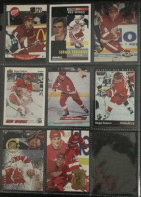Sergei Fedorov 1990-1995 8 Card Bundle (Pro Set Rookie and 2 Ultra Inserts!)