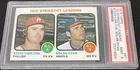 1973 Topps 72 Strikeout Leaders Nolan Ryan Steve Carlton #67 PSA 9 Mint