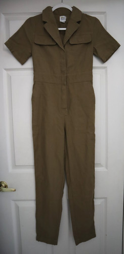 BDG Urban Outfitters OB1093284 Sz XS Olive Green Lizzy S/S Utility Jumpsuit