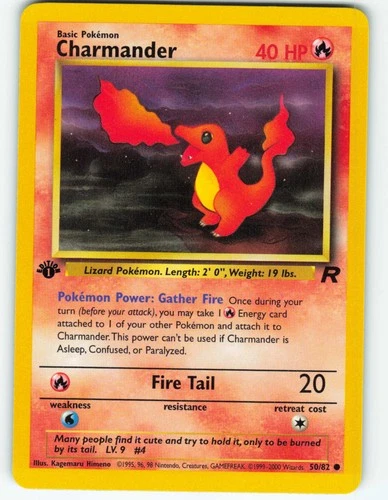 Charmander - 1st Edition - 50/82 Team Rocket - Pokémon TCG - 2000