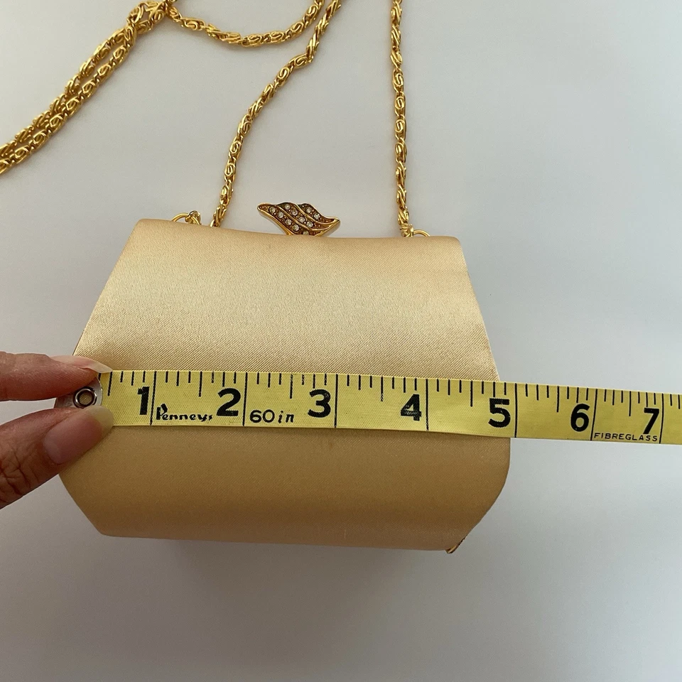 复古 Jessica McClintock 手包金色链条钱包舞会婚礼正式 — 第 4/4 张图片