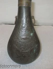 ANTIQUE CIVIL WAR ERA US MILITARY PEACE PATRIOTIC EMBOSSED GUN POWDER FLASK