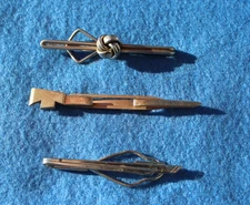 Lot of Men's 3 Vintage 40's, 50's  Tie Clips Swank