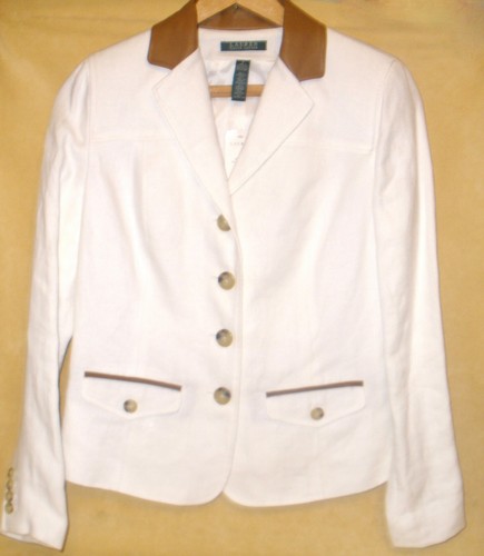 Ralph Lauren Women White Linen Jacket 