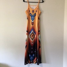 Unbranded Summer Maxi Dress Yellow Southwestern Pattern Size Small