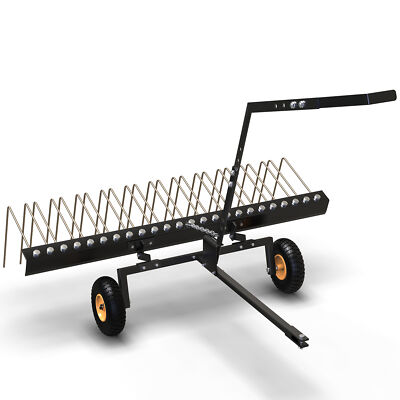 60'' ATV UTV & Lawn Tractor Tow Behind Steel Landscape Rake Corrosion Resistant