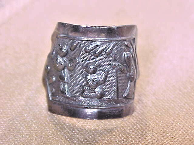 Sterling Opera Ring Adjustable Signed Chinese Sou… - image 2