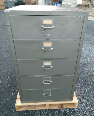 Vintage FIREPROOF Shaw Walker HEAVY DUTY Five Drawer Vertical File